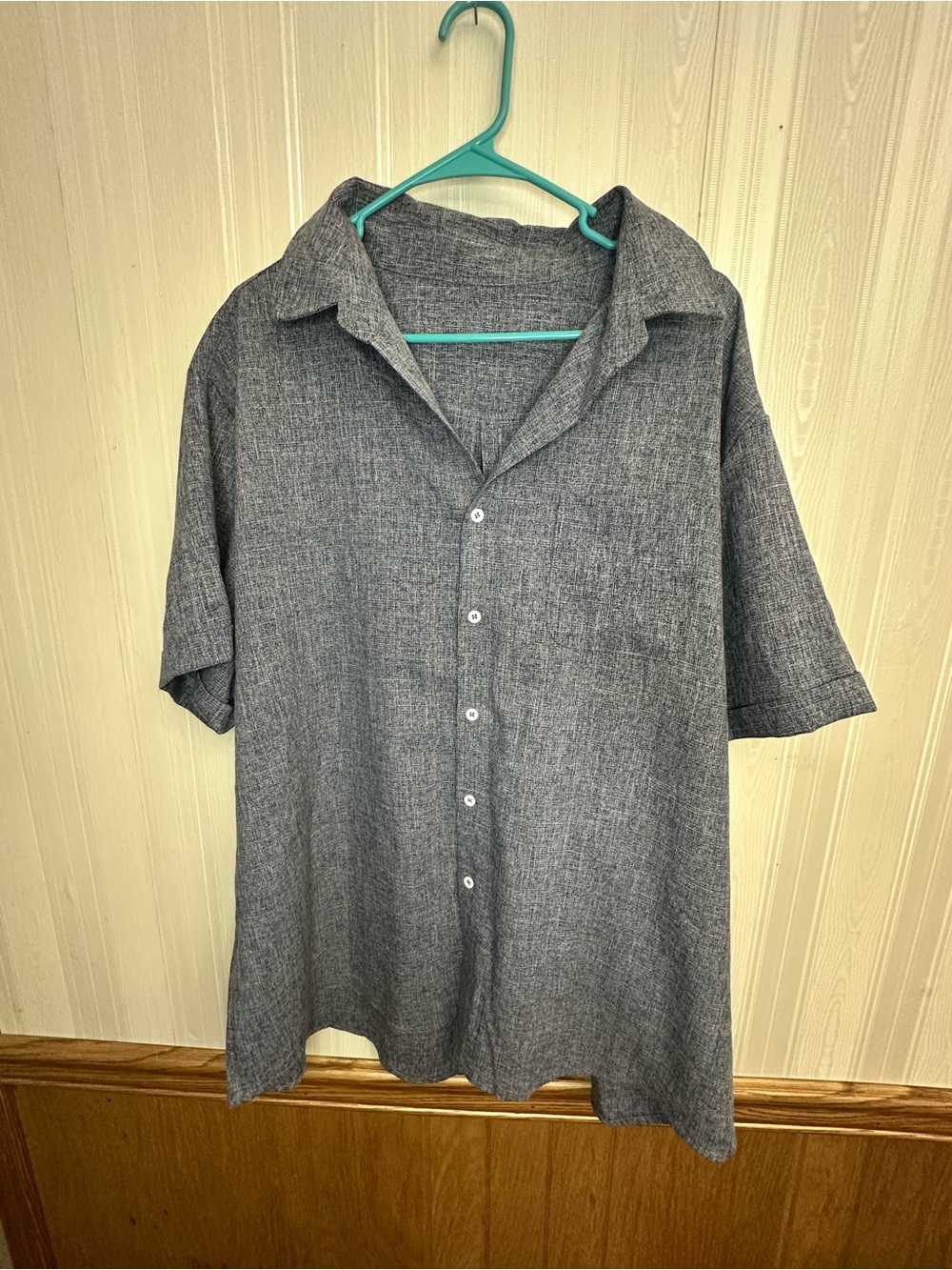 Source Unknown Men's Short-Sleeve Button-Down Shirt in Blue